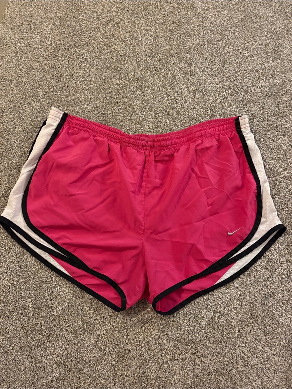 Nike Women's Hot Pink Athletic Shorts with Black Trim
